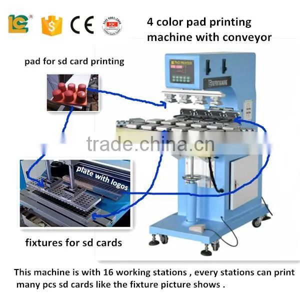 China Supplier 4-Colour Golf Ball Ink Cup Pad Printer LC-SPM4-150/16T Mp3 and Pen Pad Printing Machine for Sale photo-3