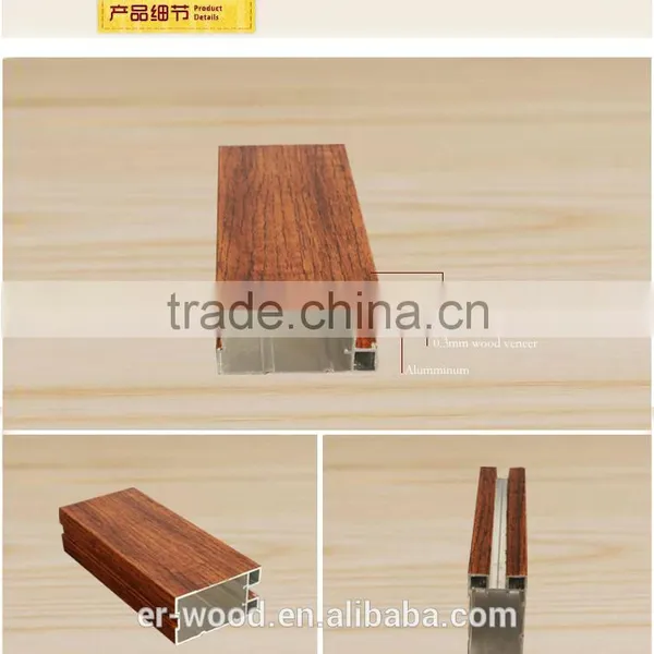 Wood Veneer Wrapping Aluminium Cabinet Profile Moulding photo-2