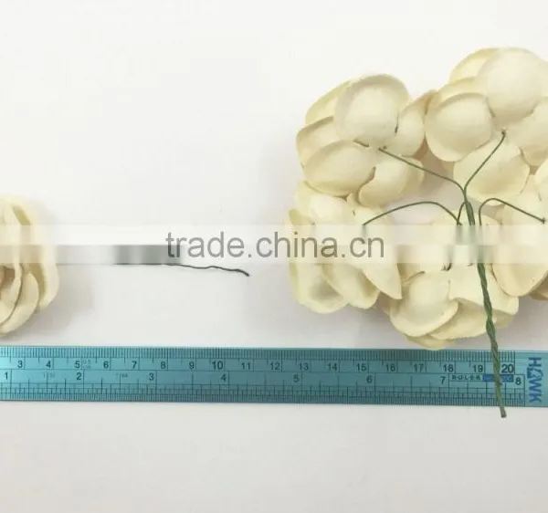 Pale Yellow Cream, Large Handmade Mulberry Paper Flower, Wedding Party, Scrap-booking Crafts photo-3