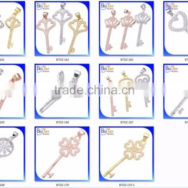 Custom 925 Sterling Silver Heart Key And Pendant Charm Necklace Pendant Quality Choice photo-4