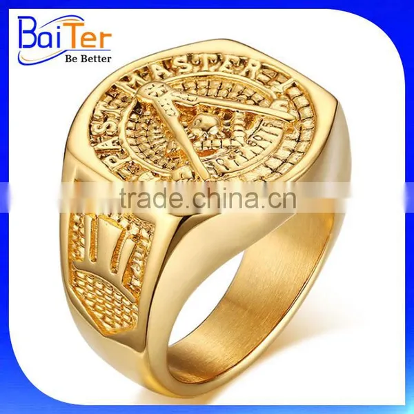 Custom Logo Engraved Blank Stainless Steel Men's Signet Ring Wholesale Quality Choice photo-3