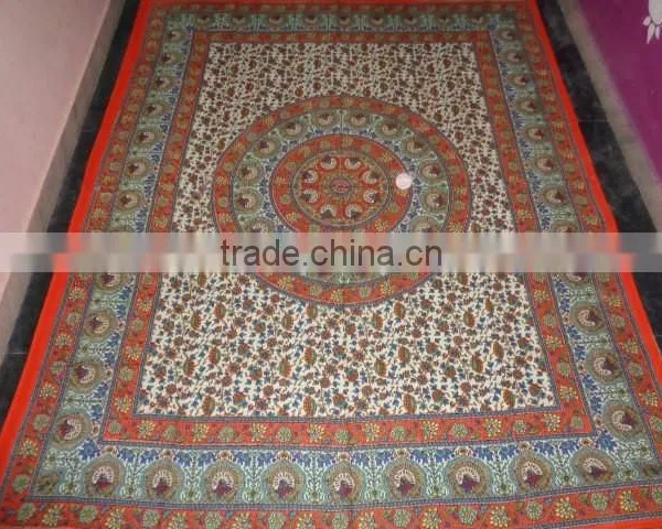 Round New Printed Hand Block Tapestry photo-2