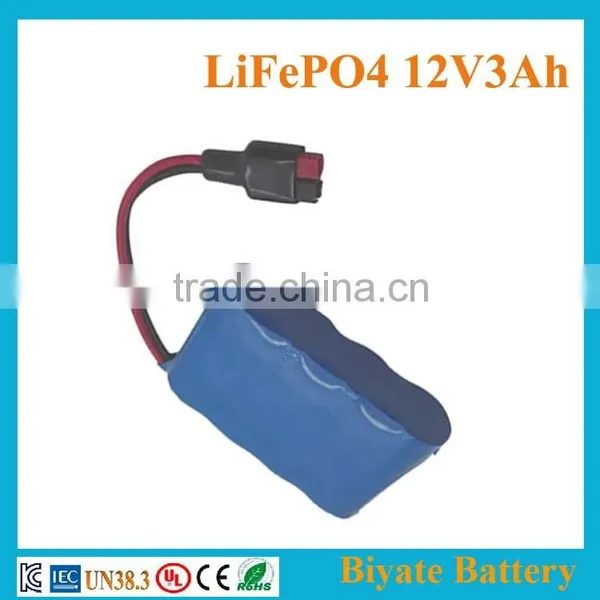 Hot Selling Rechargeable 12v3Ah LiFePO4 Battery Pack With PCM Protection for Toy photo-2