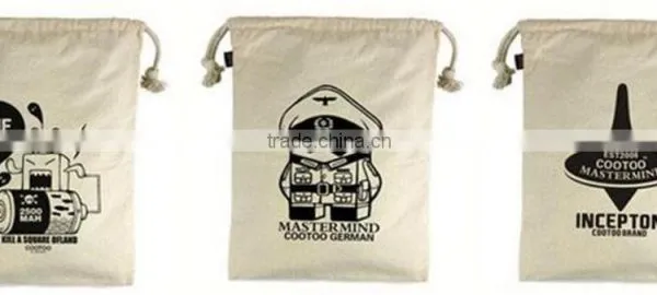 Cotton Fabric String Backpack Bag Gift With Logo Printing