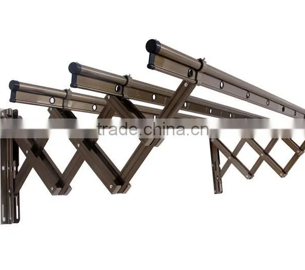 Folding Stainless Steel Push Pull Metal Hanger Rack photo-2