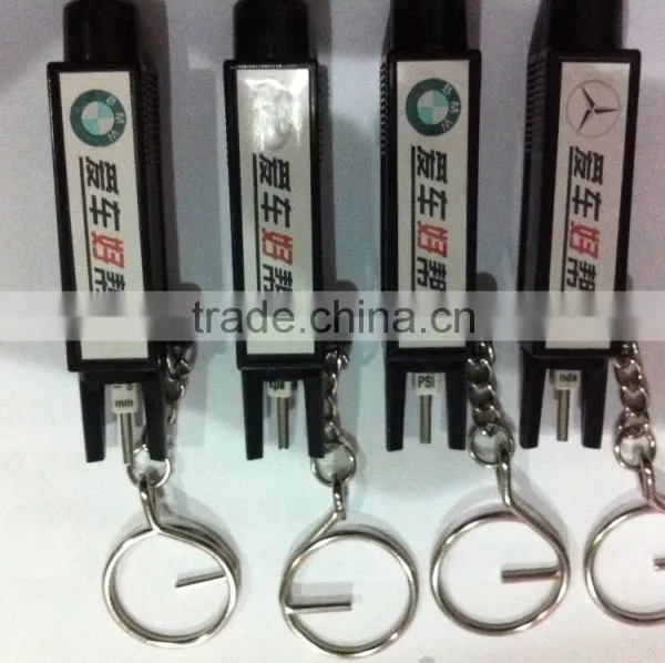 Compact 2 in 1 Tire Gauge & Pressure Gauge Key Rings photo-2