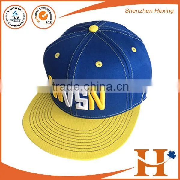 2016 Blue Canvas Woven Label 5 Panel Strap Back Cap photo-6