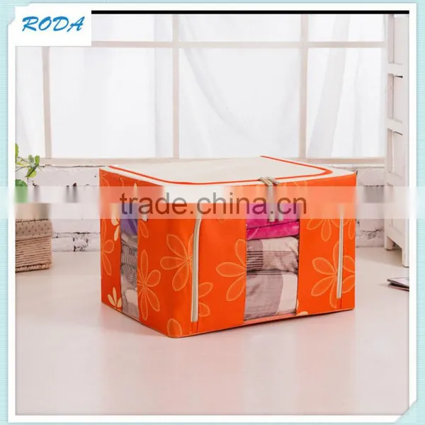 Flower Durable Oxford Fabric Foldable Steel Shelf Lidded Storage Box photo-5
