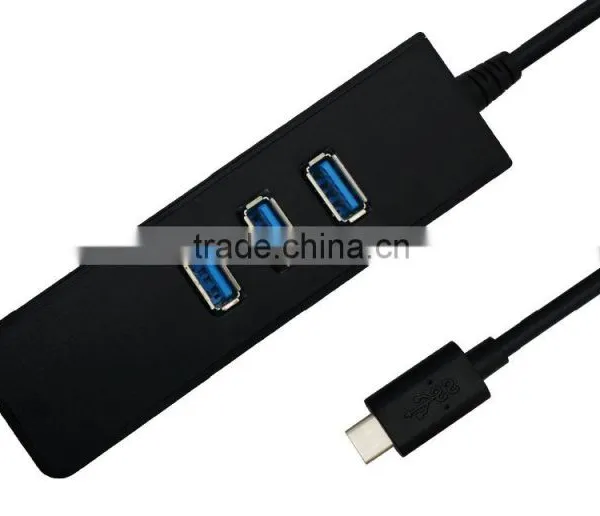 USB3.1/Type-C to USB3.0 Adapter Connector Hub 2pcs/lot 3 * USB3.0 Ports And1* Lan Port for Macbook Chromebook photo-5