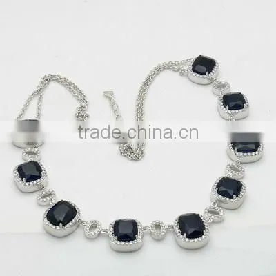 925 Silver Rhodium Plated Green Glass Sets photo-4