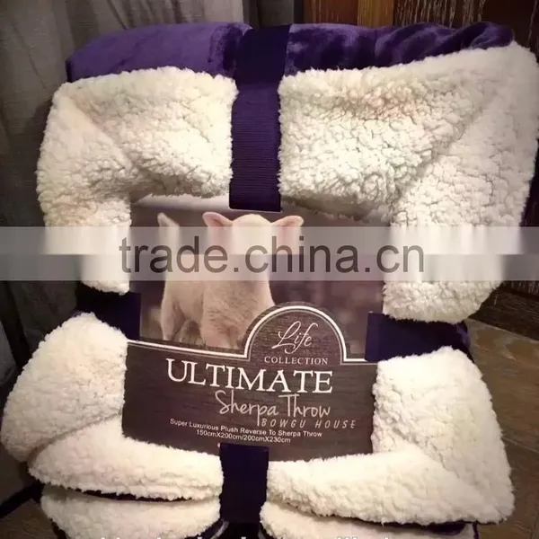 Winner Warm Fluffy Plain Dyed Sherpa Fleece Plush Blanket Quality Choice photo-3
