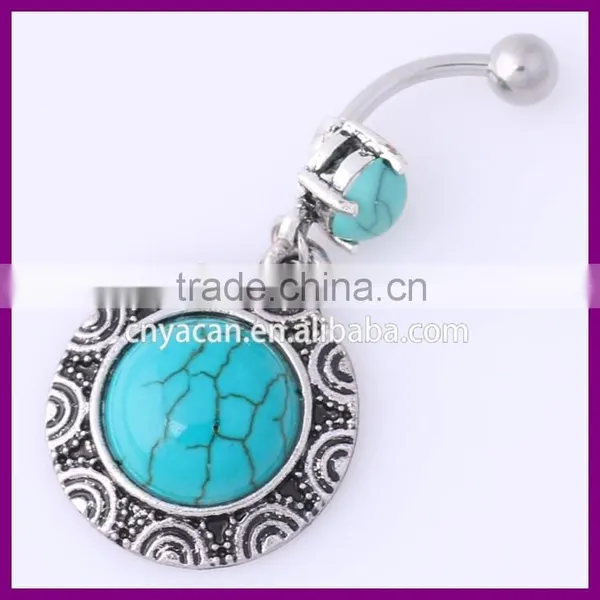 Wholesale Large Gem Tribal Style Earth Planet Belly Button Piercing Rings photo-2