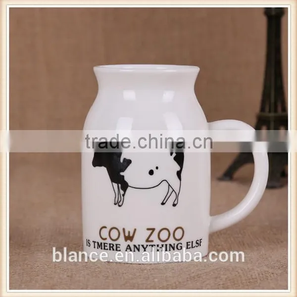Porcelain Milk Cup Small Mouth Design Cow Milk Mug photo-2