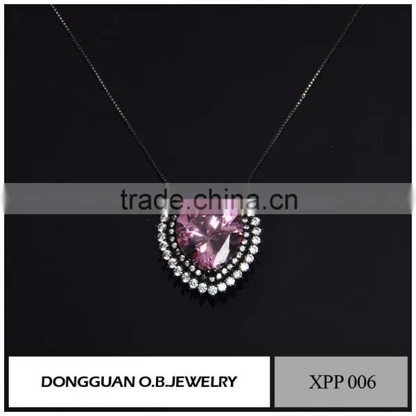 Girls Womens Silver Pendant Necklace With Crystal Pendant Design With Factory Price photo-4