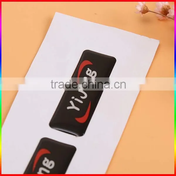 Black Square Clear Dome Epoxy Sticker photo-2