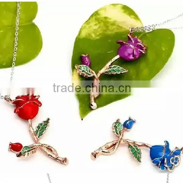 Valentine's Day Gift 925 Sterling Silver Rose Flower Design Necklace Foer Women photo-2