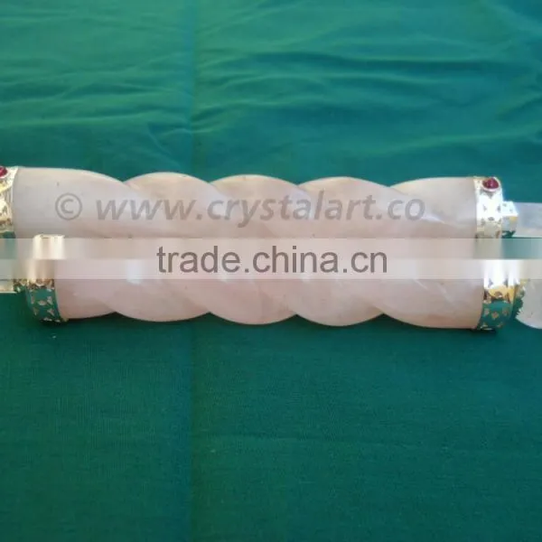 ROSE QUARTZ TWISTED HEALING STICK photo-2