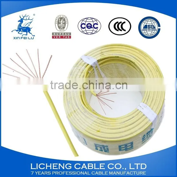 High Quality China Manufacturer Yellow House Wiring Copper Core PVC Insulated Flexible Wire and Cable -BVR(70mm2) photo-3