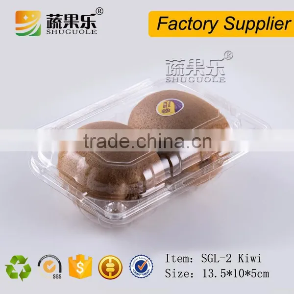 Disposable Plastic Kiwi Container 2 Slot PET Container photo-6