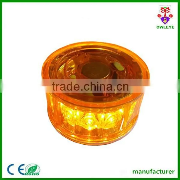 Solar Yellow Led Beacon Light Strobe Lamp With Magneic Base for Car Accessory photo-3