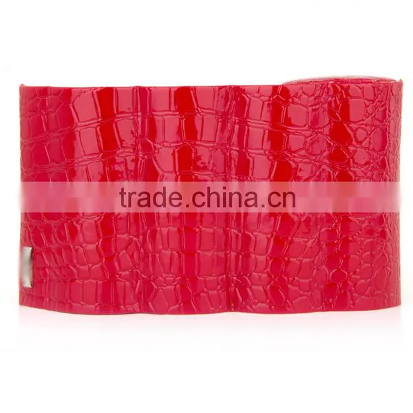 Wholesale Custom High-grade PU Leather Jewelry Box, Cylindrical Powder Box, Red Storage Box photo-2