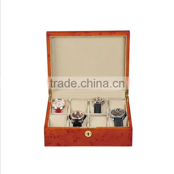 China Wooden 6 Trough Piano Lacquer Factory Wholesale Custom Luxury Watch Box, Brown Gift Box photo-3