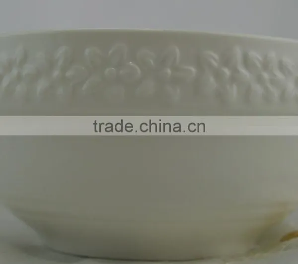 Wholesale Product Beutiful Bone China Embossed Round Edge Bowl .cheap Porcelain Round Edge Bowl,beautiful Bowl photo-2