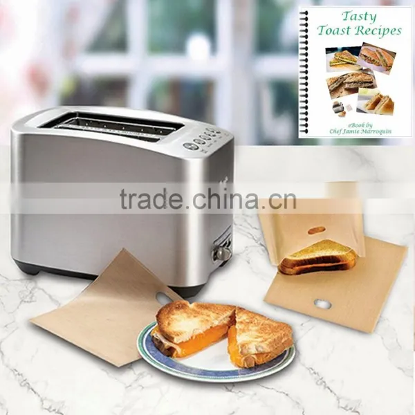 EKSEL Toaster Bags 2016 Free Toasts Reusable Non-Stick Fits Any Size Bread FDA Approved Bag photo-5