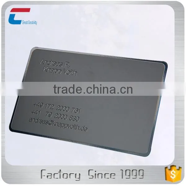 Standard 85*54mm UV Printable Engraved Matte Black Metal Business Card photo-4