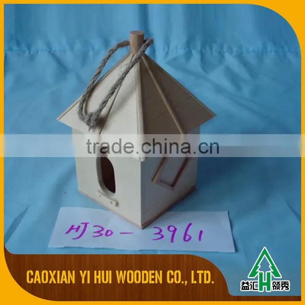 Crafts Hang Garden Wooden Bird House Feeder photo-3