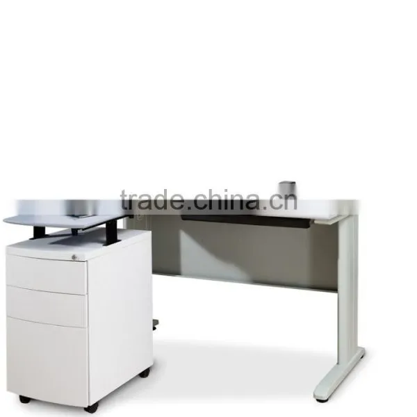 3 Drawer Up-down Mobile Pedestal With Wooden Top Cabinets photo-4