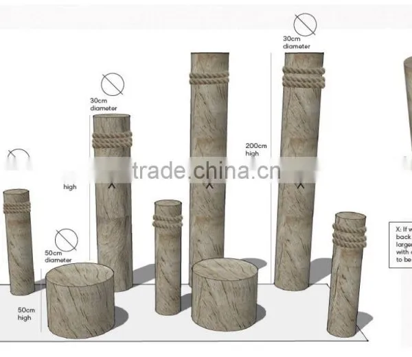 Home and Outdoor Garden Table Wedding Christmas Decoration 10cm to 500cm Height Artificial With Bark Tree Stumps E06 0118 photo-2