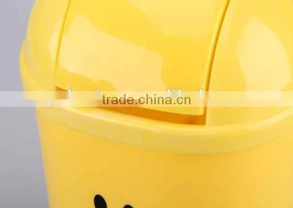 Printed Smiling Face Plastic Trash Can Household Garbage Can/Desktop Bin photo-4