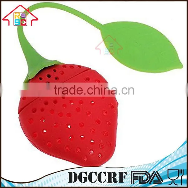 NBRSC Reuseable Silicone Strawberry Shape Tea Bag Filter Infuser Holder Strainer photo-5