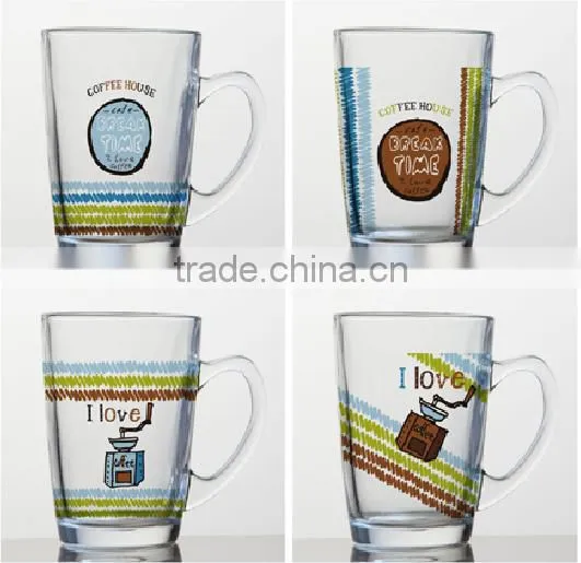 6oz 8oz 10oz 12oz Caffe Latte Espresso Cappuccino Color Printing Glass Coffee Mug photo-3