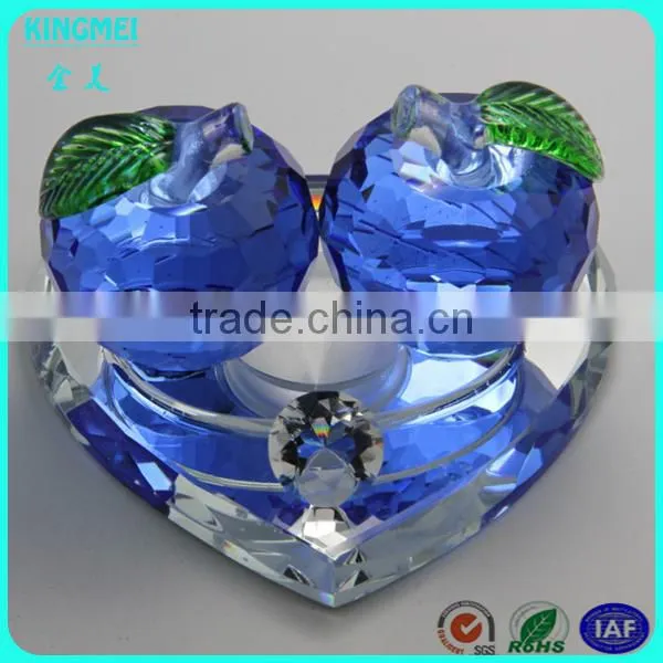 Gold Leaves Glass Apple With Mirror Base for Car Decoration photo-4