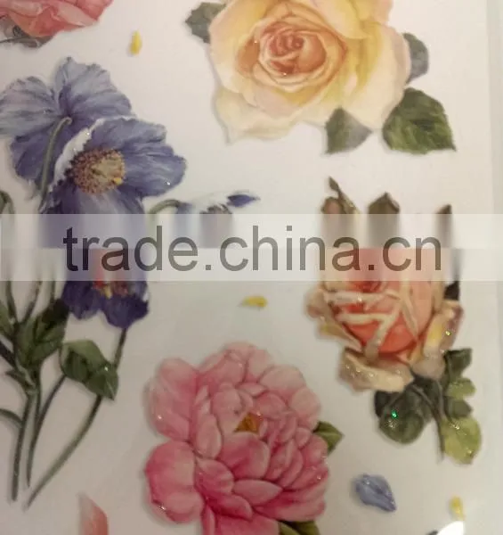 Rose & Lily Design Sticker, Classic Decorative Shinny Glitter Sticker photo-4