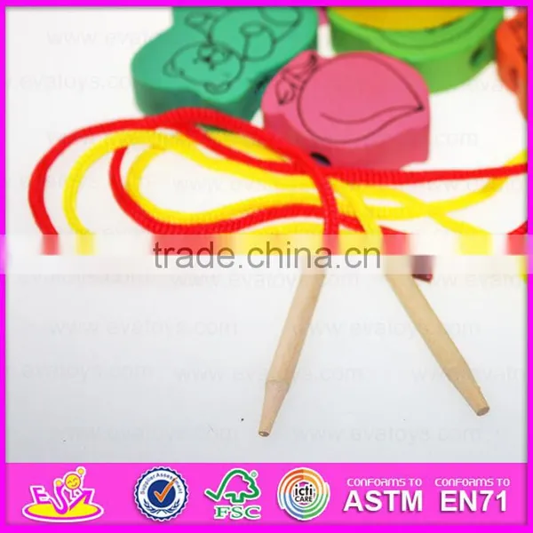 2015 Wholesale Novelty Kids Wooden Threading Toy,Creative Children Wooden Toy Threading,Wooden Threading Educational Toy W11E040 photo-2