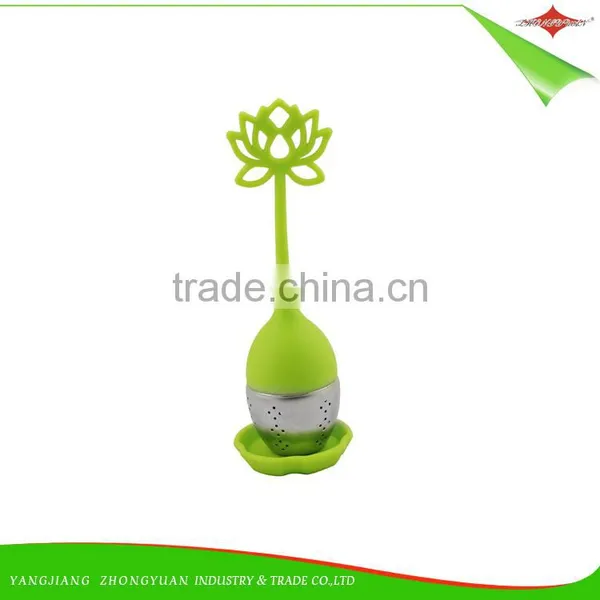 ZY-E3143 Food Grade Silicone Tea Infuser and Tea Bag Strainer With Drip Tray