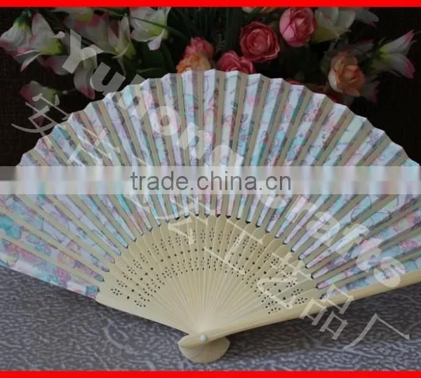 Popular Gift Bamboo Hand Fan With Fabric photo-2