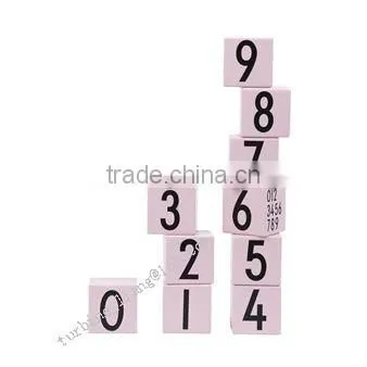 WOODEN NUMBERS CUBES TURQUOISE photo-3