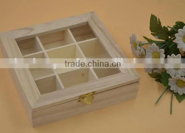 Wooden Box With Clear Lid|divided Boxes