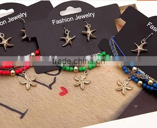 Hot Selling Starfish Charm Custom Charm Seed Bead Multi-strand Bracelets Earrings Set From Yiwu Factory photo-5