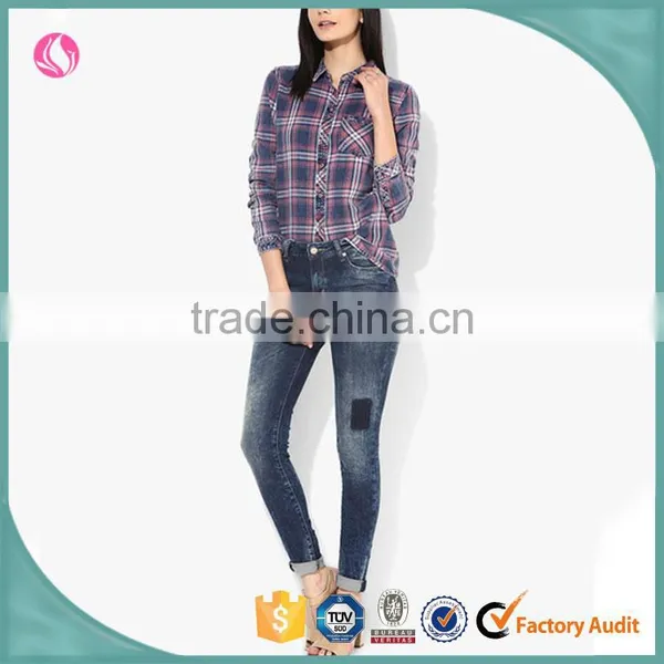 Ladies Latest Jeans Women Denim Fabric Custom Box Jean Trousers photo-4