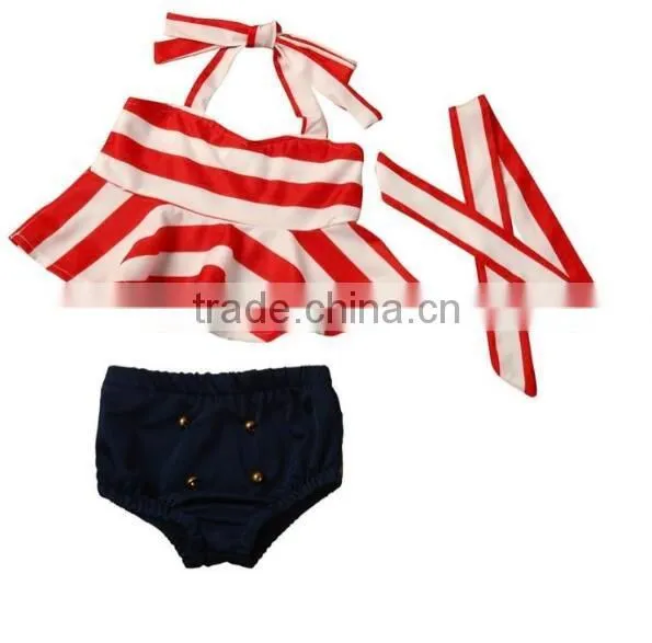 Summer Swimwear Small Bikini Top Stripe Bloomer Unique Baby Girl Names Images photo-3
