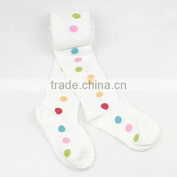 Girl Tights White Colorful Ponit Socks Long Socks photo-2