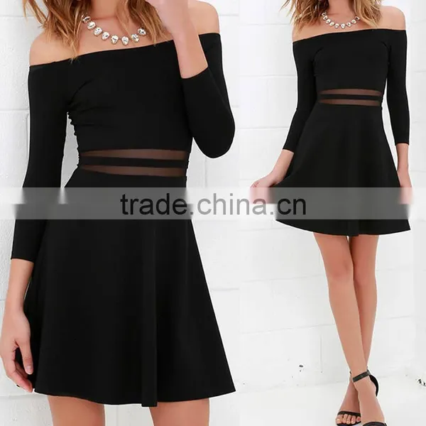 Ladies Hot Sale Cotton off Shoulder Dress photo-3