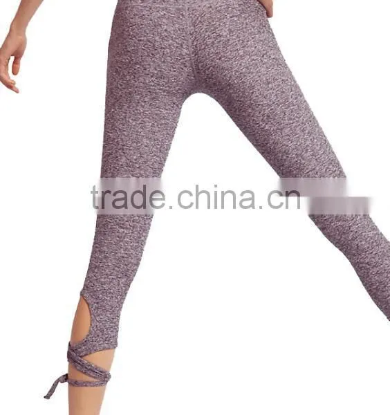 Wholesale Women Workout Sports Leggings Tie up Strappy Tights Pants Yoga Leggings photo-2