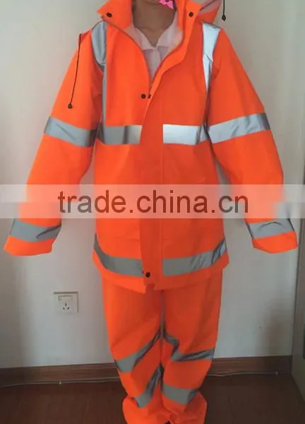 High Reflective Oxford Waterproof Breathable Raincoat Safety Clothes With Pockets photo-5