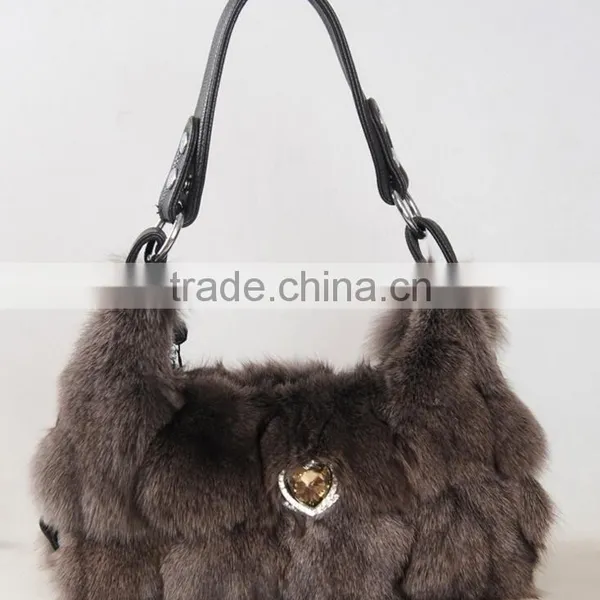 2016 New Shoulder Fashion Fur Bag / Winter Women Real Silver Fox Fur Bag photo-6